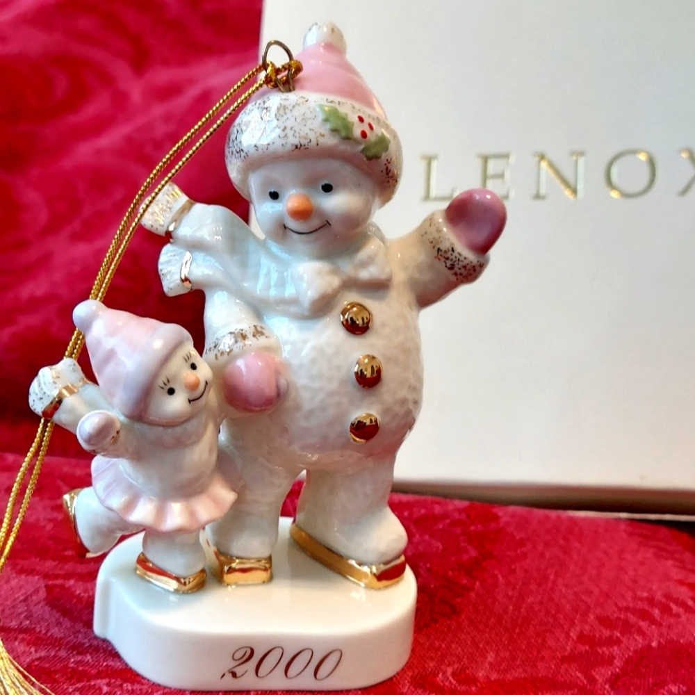 Lenox Snowman Skating Lesson Ornament